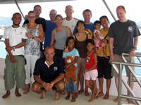 Happy families on MV Pawara