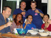 Champagne celebration for Divemaster Max!