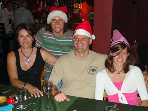 McQuinn family (Michelle, Jack, Neil, Kate) at Sharkey christmas party.