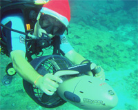 Doctor Max on his underwater scooter
