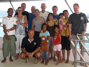 Happy families on MV Pawara