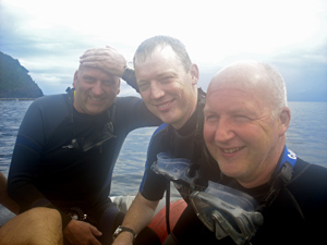 Stuie, Matthew and Nigel in Similan Islands