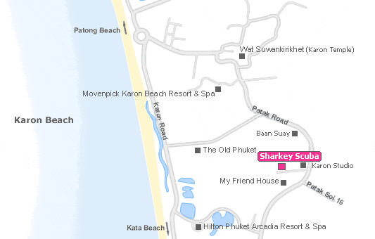 Sharkey Scuba location map
